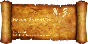 Mrkva Zoltán névjegykártya